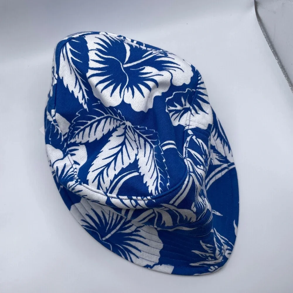 NEW Polo Ralph Lauren‎ Floral Terry Bucket Hat Size L/XL Cotton Blue White Pony